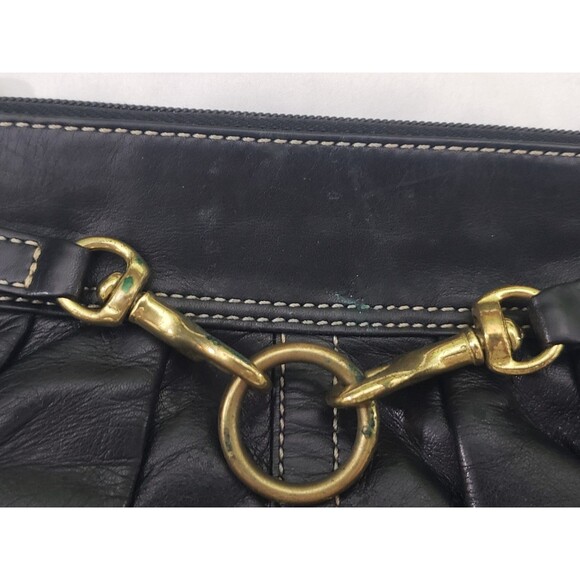 Vtg. Coach Ergo Hampton Studded Belted Leather Hobo Wristlet — Black - Picture 11 of 11